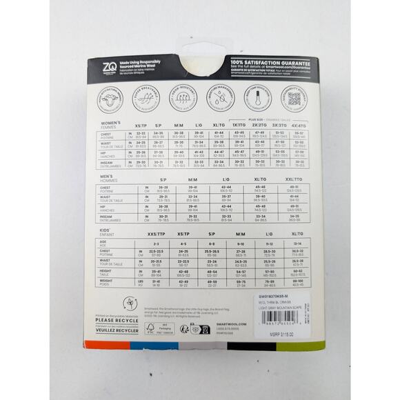 Smartwool Womens Med Crew Merino Wool Thermal Base Layer Top Gray Mountainscape - Picture 7 of 8